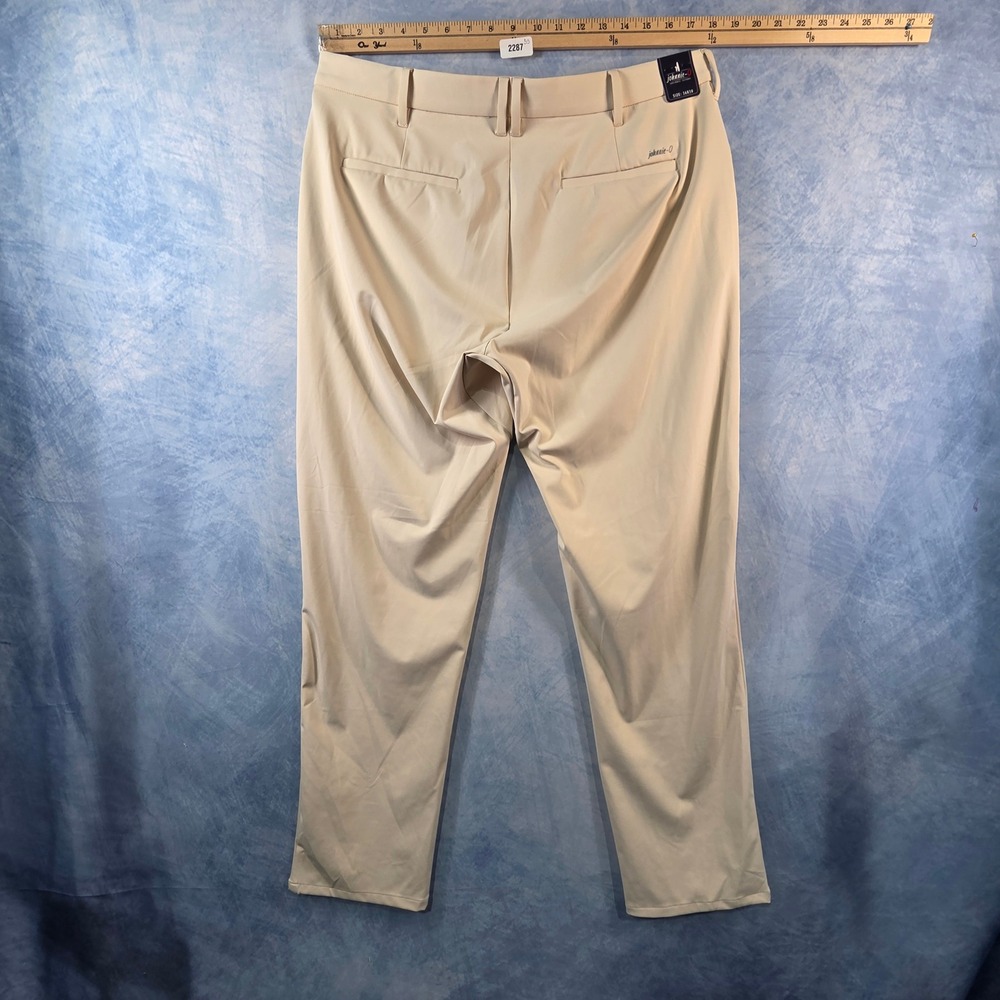 Johnnie-O Mens Performance Golf Pants Stone Beige 36x30 Stretch Trousers NEW - Picture 6 of 9